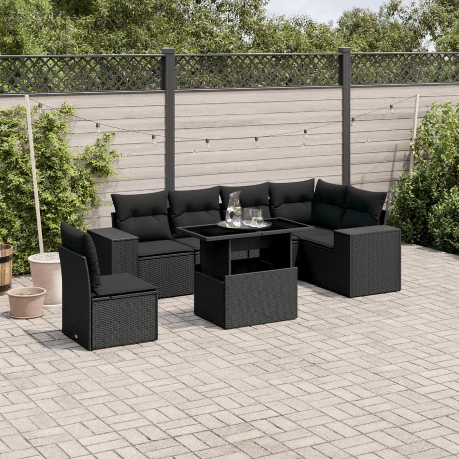 VidaXL Ensemble de canapés de jardin rotin synthétique  