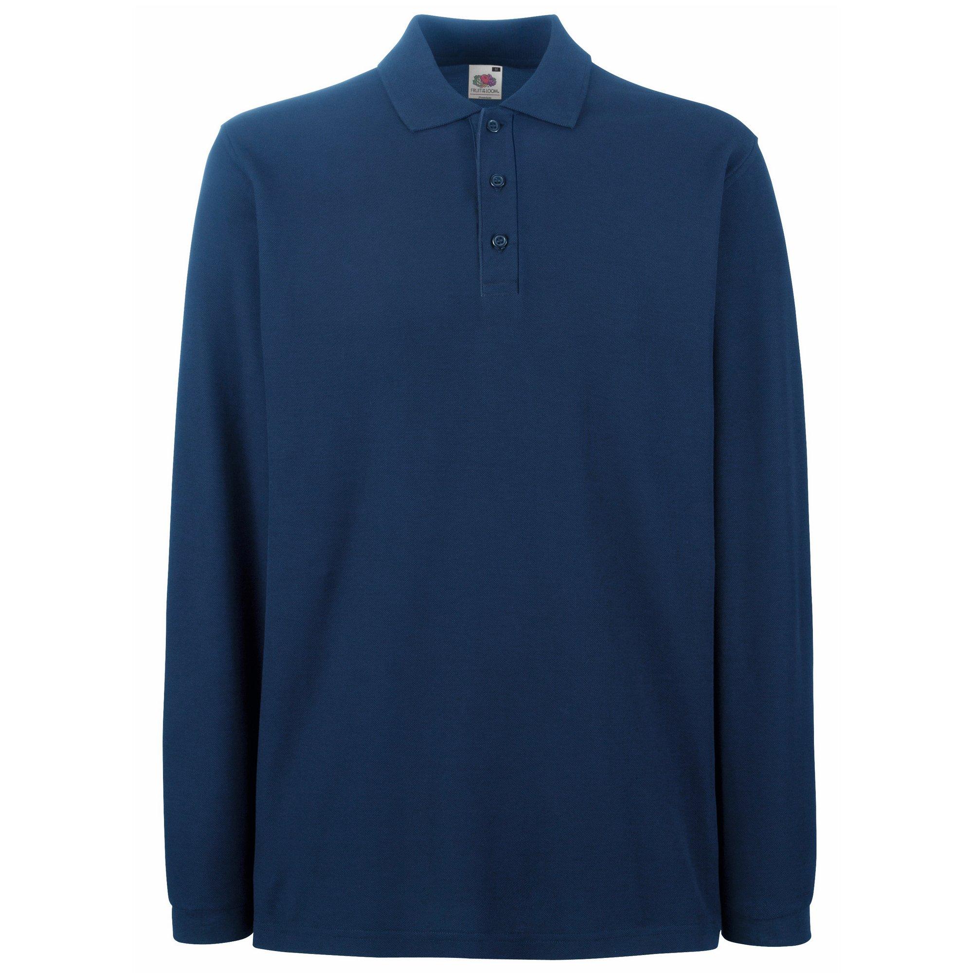 Image of Premium Poloshirt, Langarm Herren Marine XL