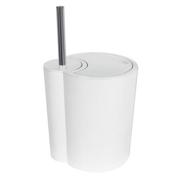 Image of Badezimmer Treteimer & Besenhalter PP 6L SUN & MOON Weiß Badezimmer Treteimer & Besenhalter PP 6L SUN & MOON Weiß