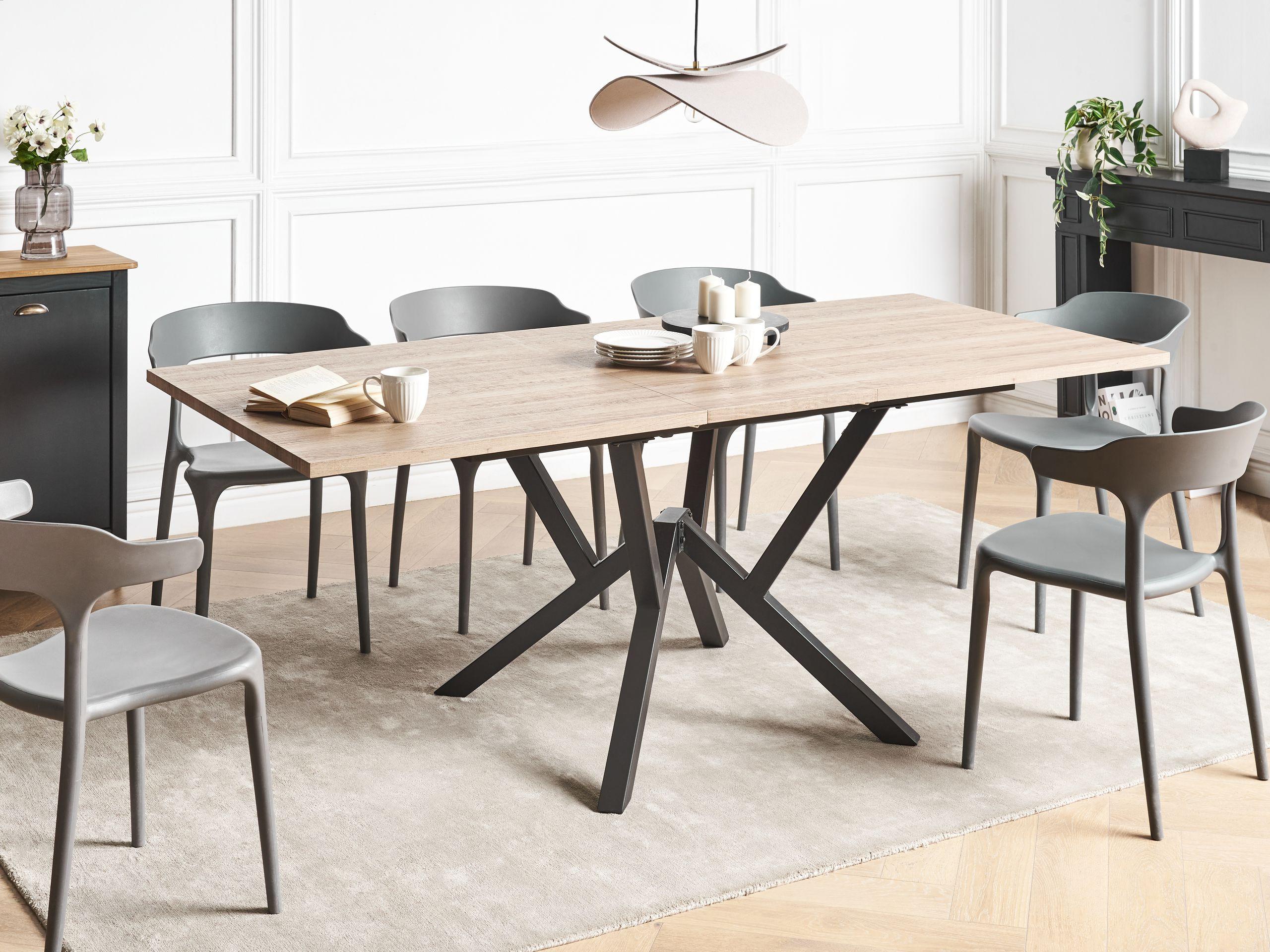 Beliani Ausziehbarer Esstisch aus MDF-Platte Modern ANSELL  