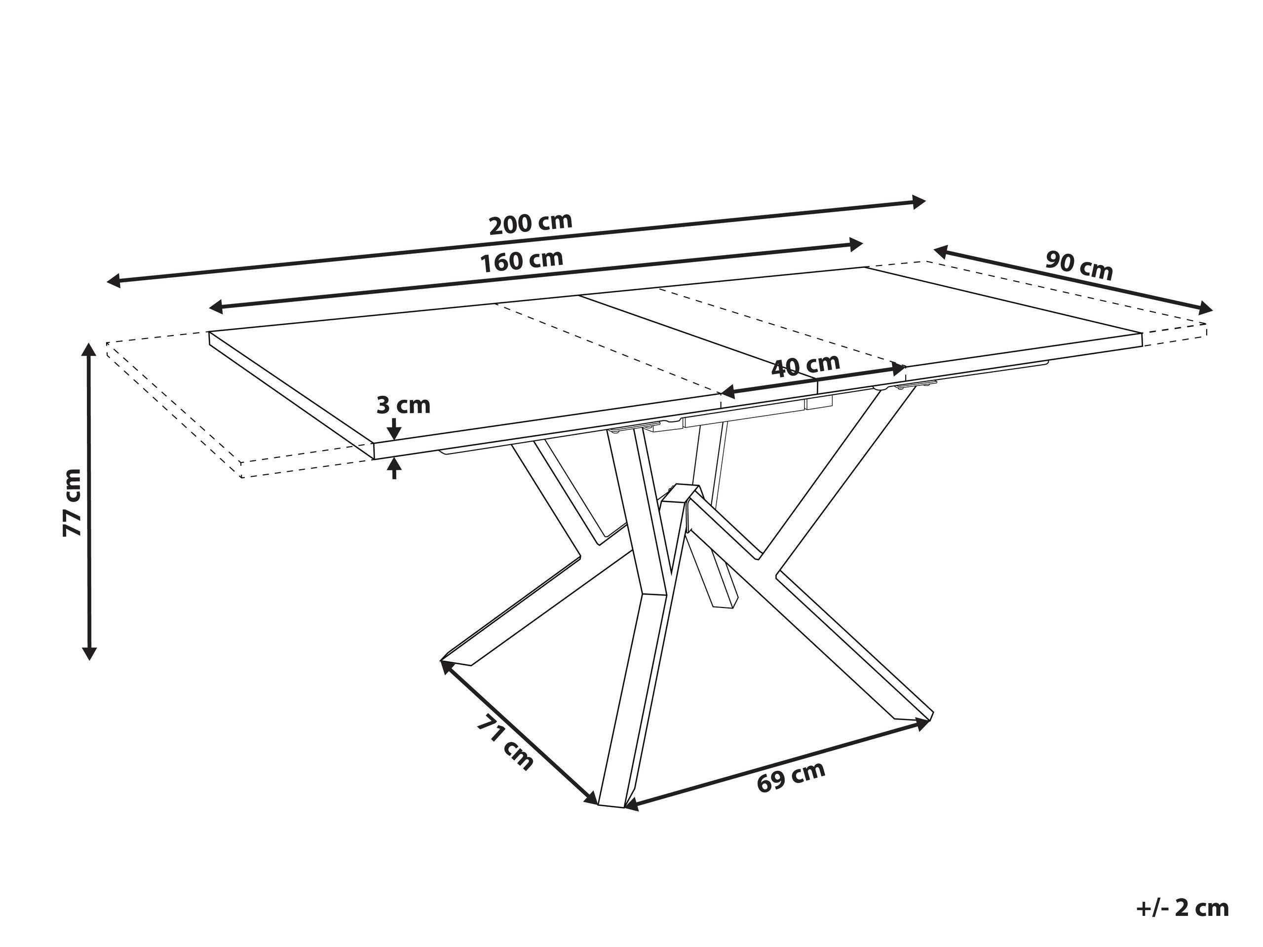 Beliani Ausziehbarer Esstisch aus MDF-Platte Modern ANSELL  