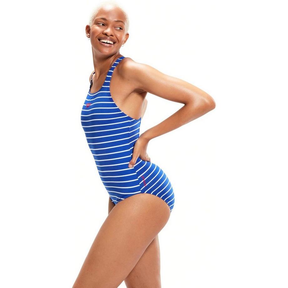 speedo Medalist Gestreifter Badeanzug  