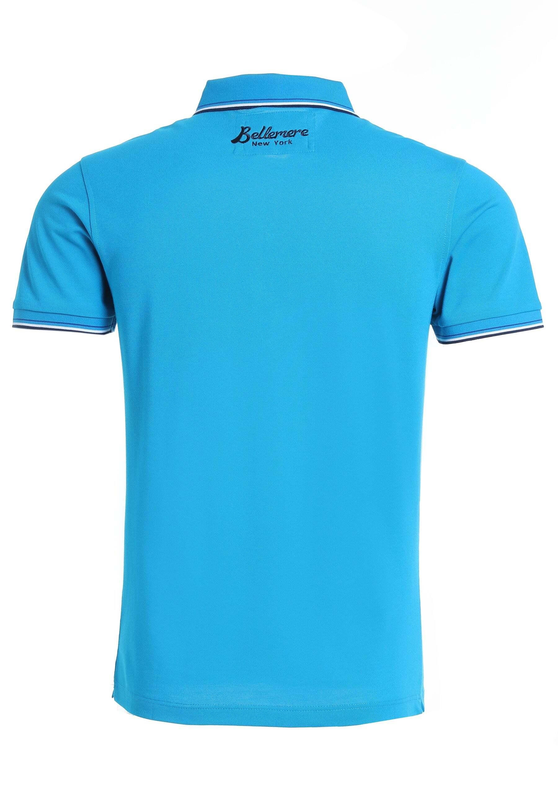 Image of Herren-poloshirt Aus Seide Und Baumwolle Herren Blau M