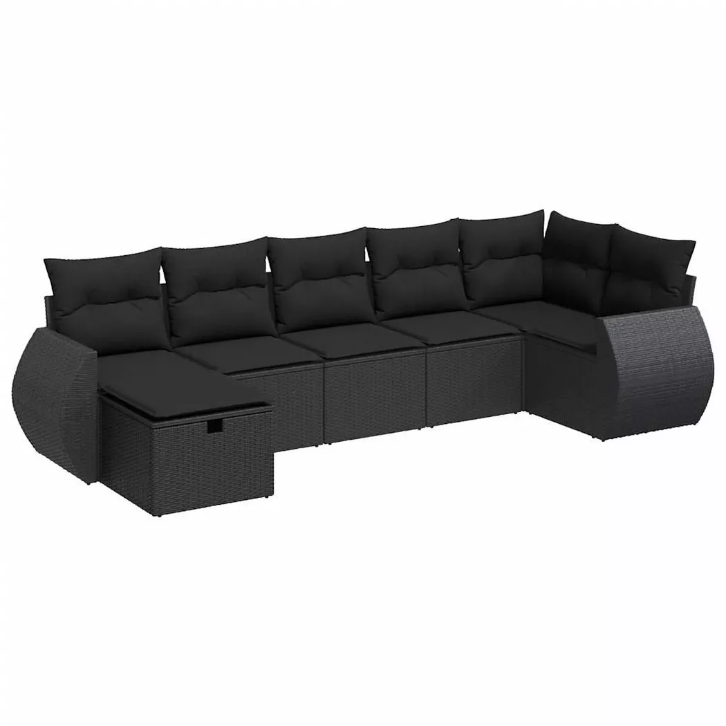 VidaXL - Gartensofa set poly-rattan, One Size, Schwarz