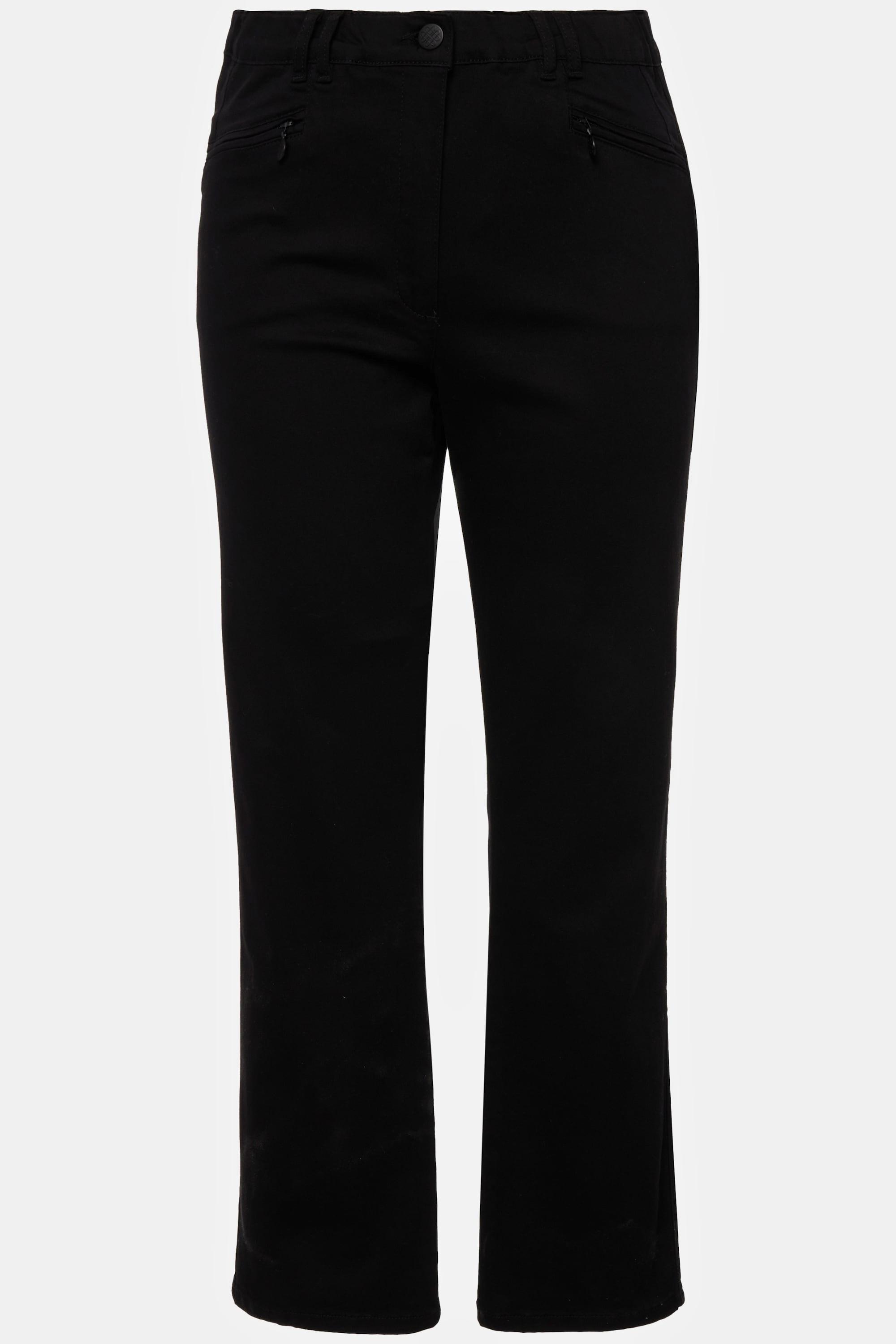 Ulla Popken  Pantalon Mony, collection Basic. Teinture grand teint longue durée. Coupe carotte 