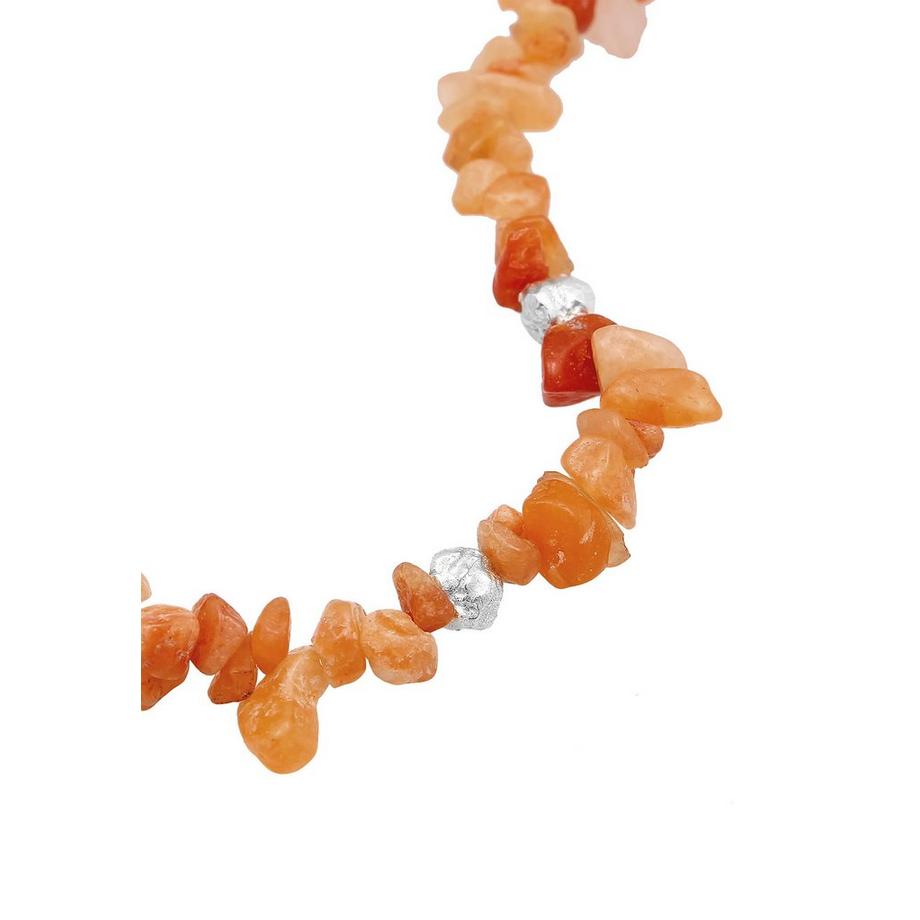 Elli  Halskette Aventurin Braun Kiesel Steine Bead 