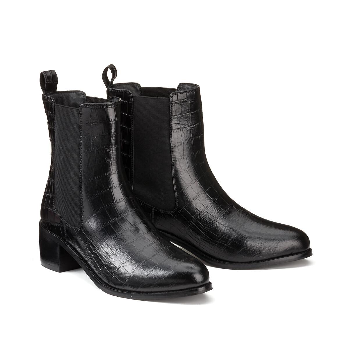 Image of Boots Flachem Absatz Damen Schwarz 44