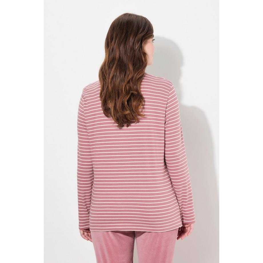 Ulla Popken T-shirt côtelé Slim Col Roulé Manches Longues  