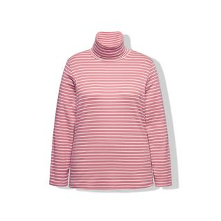 Ulla Popken Maglia a Costine Slim Collo Alto Maniche Lunghe  