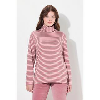 Ulla Popken Maglia a Costine Slim Collo Alto Maniche Lunghe  