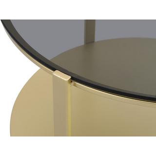 Vente-unique Couchtisch - Metall & Glas - Goldfarben & Schwarz- DIBIA  