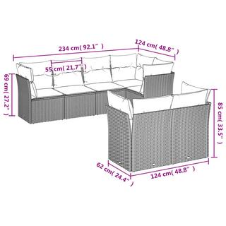 VidaXL Ensemble de canapés de jardin rotin synthétique  