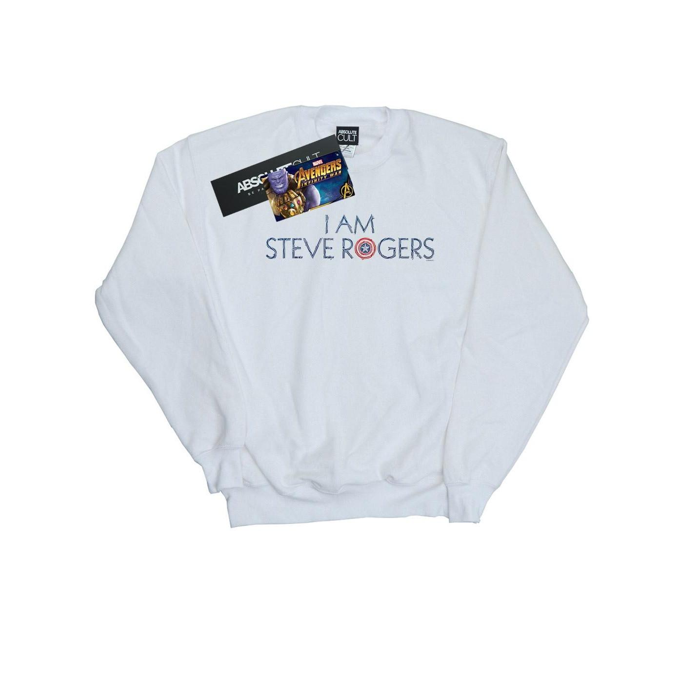 Image of Avengers Infinity War I Am Steve Rogers Sweatshirt Damen Weiss S