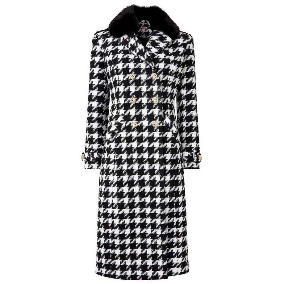 Joe Browns Kunstpelzkragen Hahnentritt Mantel  