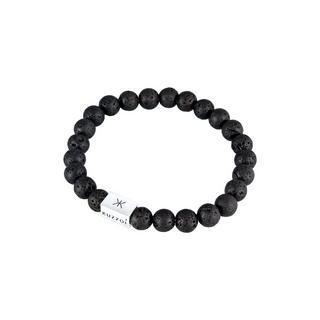 Kuzzoi  Bracelet Herren Lava Edelstein Bead Rechteck 925 Silber 