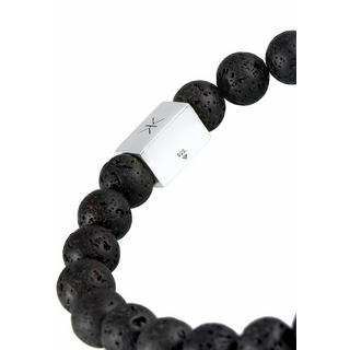 Kuzzoi  Bracelet Herren Lava Edelstein Bead Rechteck 925 Silber 