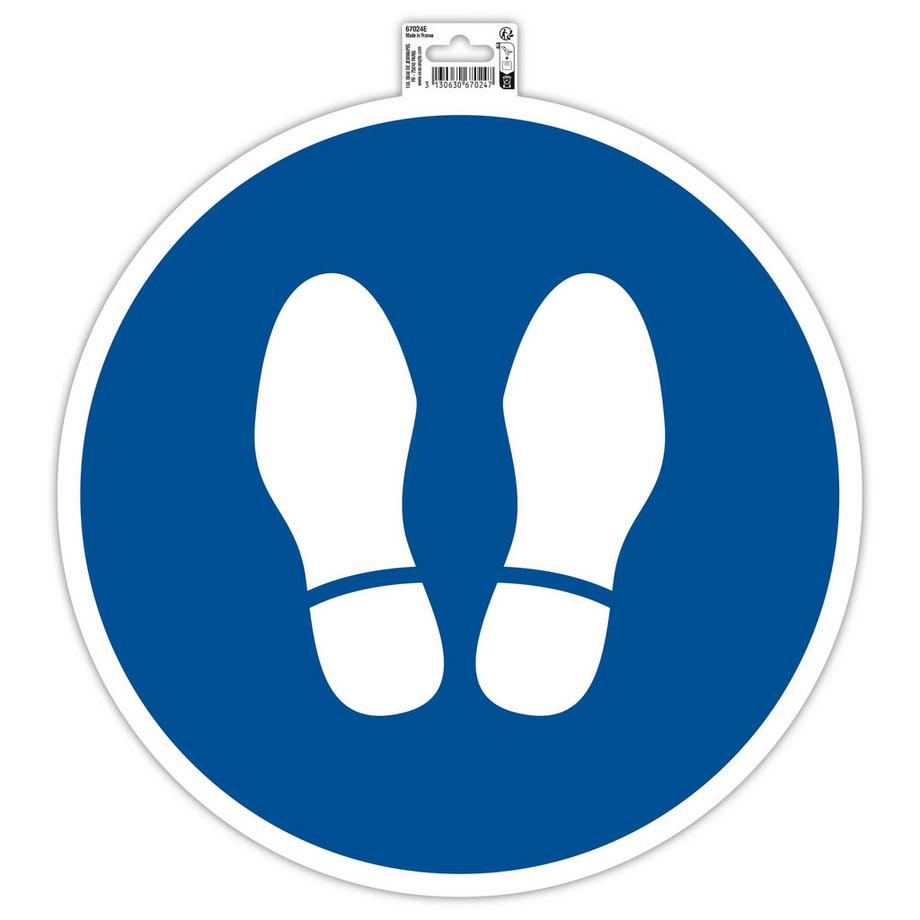 Cartello adesivo rotondo diametro 35cm OBBLIGATORIO FERMARSI