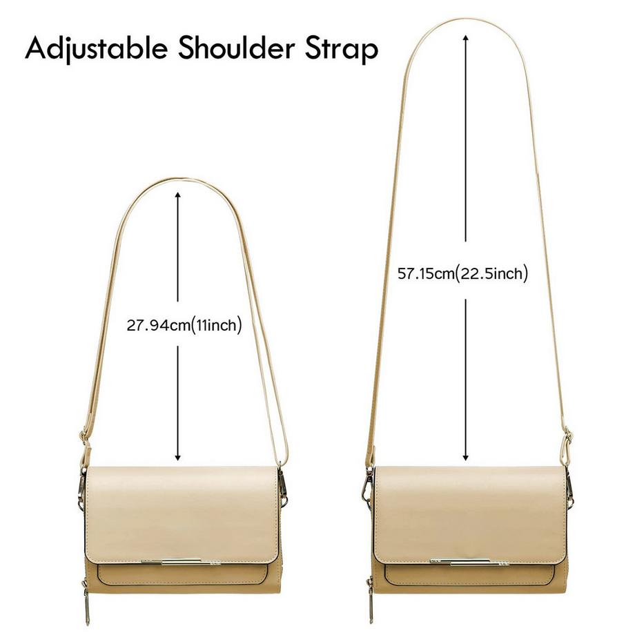 Only-bags.store Sac Bandoulière Crossbody en Cuir PU Porte Passeport Téléphone avec Fente pour Carte Bandoulière Réglable Détachable  