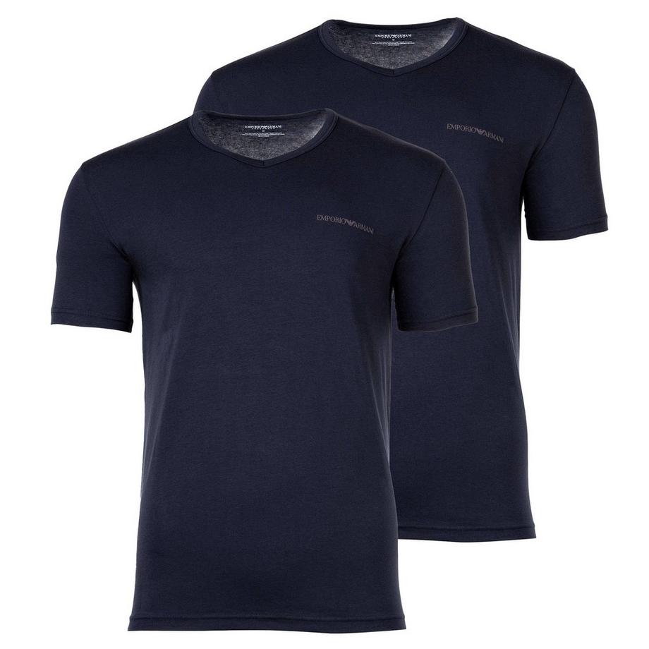 EMPORIO ARMANI Core Logoband T-shirt Col V Lot de 2  