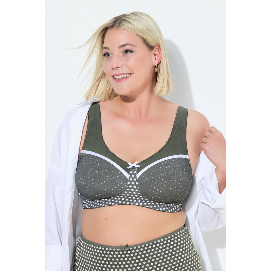 Ulla Popken Reggiseno sostenitivo a pois senza ferretto  