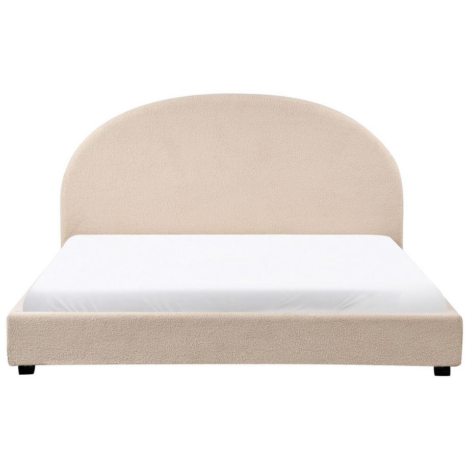 Beliani Lit avec sommier en Bouclé Rétro VAUCLUSE  