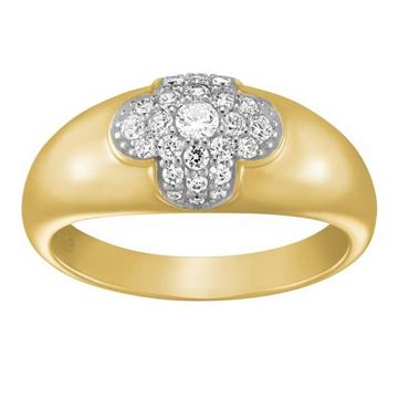 Bague argent doré