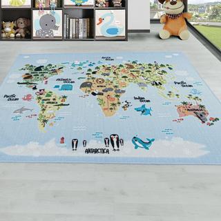 Paco Home Carte du monde du tapis pour enfants maape  