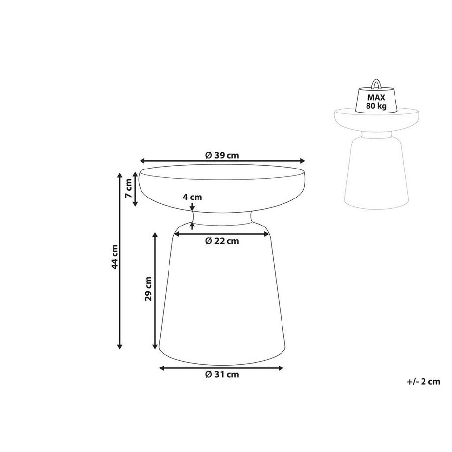 Beliani Table d'appoint en Matière synthétique Moderne TOFET  