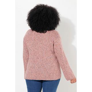 Ulla Popken  Pullover, melierter Feinstrick, V-Ausschnitt, Langarm 