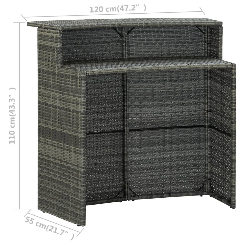 VidaXL Bartisch poly-rattan  