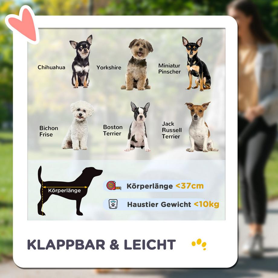 PawHut  Poussette pour chien 2 en 1 