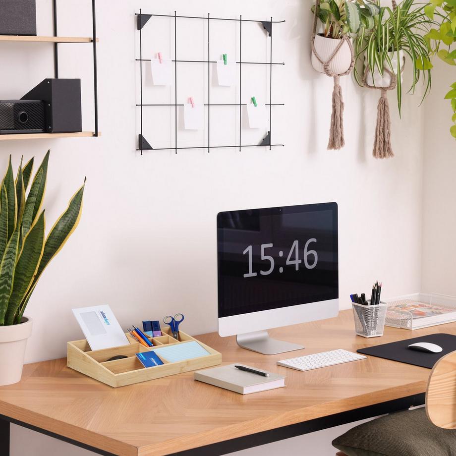 B2X Organisation de bureau en bambou 9 compartiments  