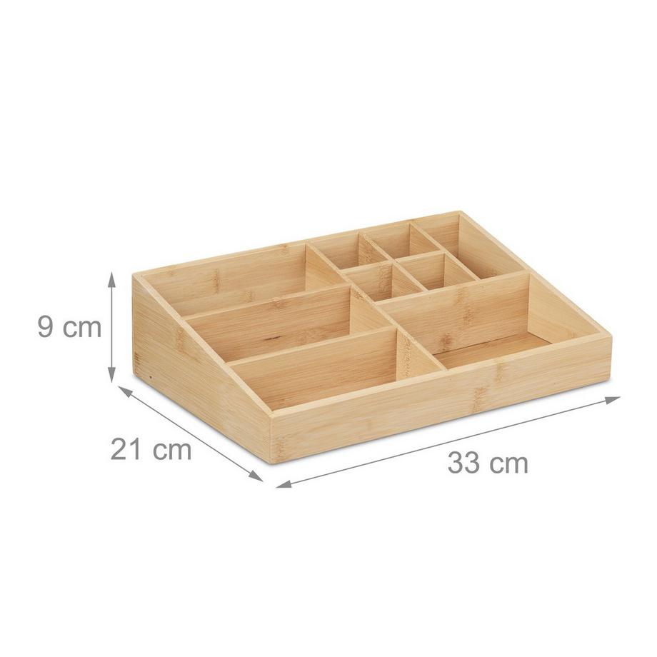 B2X Organisation de bureau en bambou 9 compartiments  