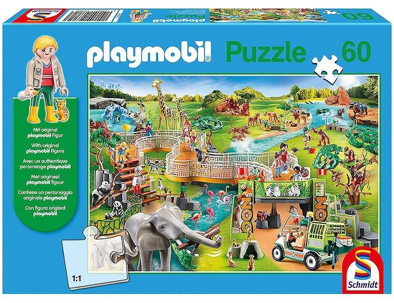 Schmidt  Puzzle Zoo inkl. Playmobil-Figur (60Teile) 