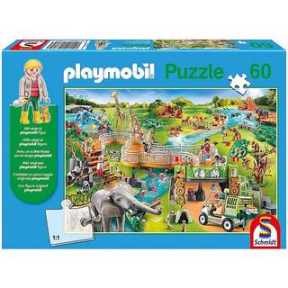 Schmidt  Puzzle Zoo inkl. Playmobil-Figur (60Teile) 