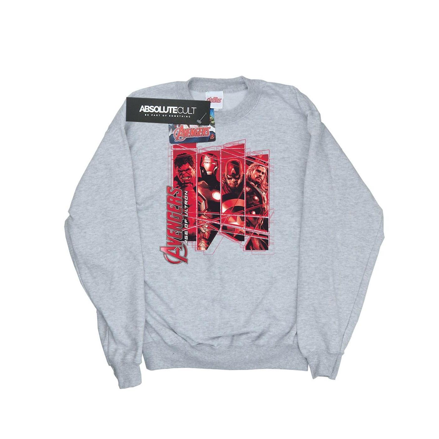 Image of Avengers Team Collage Sweatshirt Jungen Grau 152-158