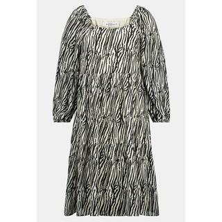 Studio Untold  Zebra-Kleid, A-Line, Carree-Ausschnitt, Langarm, Jersey-Unterkleid 