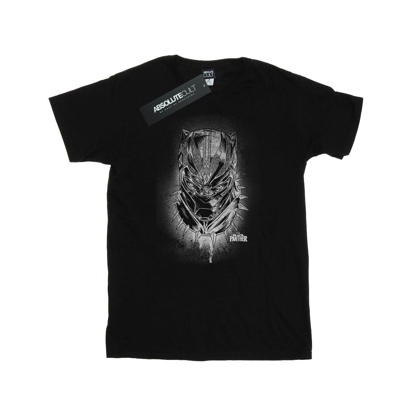 Image of Black Panther Spray Headshot Tshirt Herren Schwarz 3XL
