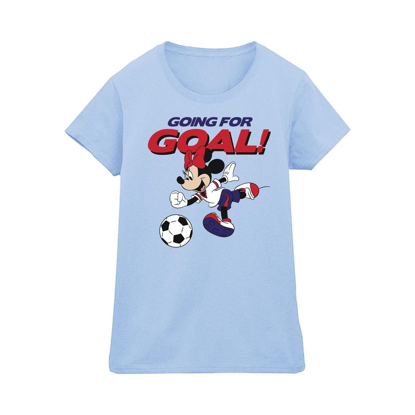 Image of Minnie Mouse Going For Goal Tshirt Damen Blau M