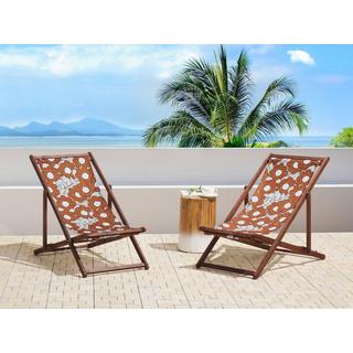 Beliani Set di 2 sedie a sdraio pieghevoli en Tessuto Moderno ANZIO  