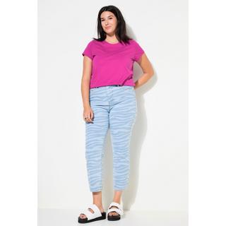 Studio Untold  Jean Mom 5 poches, coupe Wide Legs, imprimé zébré 