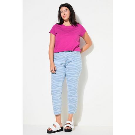 Studio Untold  Jean Mom 5 poches, coupe Wide Legs, imprimé zébré 