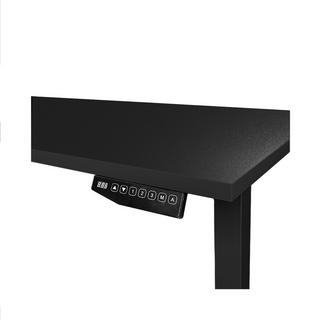 Contini Table de bureau réglable en hauteur 1.8x0.8m noir / piétement noir RAL 9005  