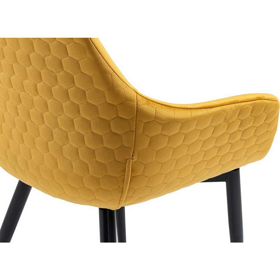 mutoni Fauteuil velours jaune moutarde  