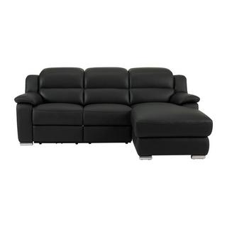 Vente-unique Eckrelaxsofa elektrisch - Ecke rechts - Leder - Schwarz - ARENA III  