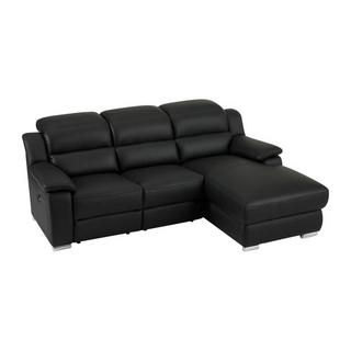 Vente-unique Eckrelaxsofa elektrisch - Ecke rechts - Leder - Schwarz - ARENA III  