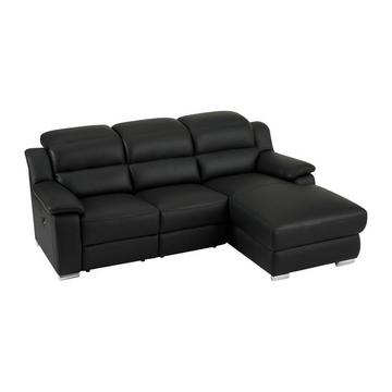 Eckrelaxsofa elektrisch - Ecke rechts - Leder - Schwarz - ARENA III