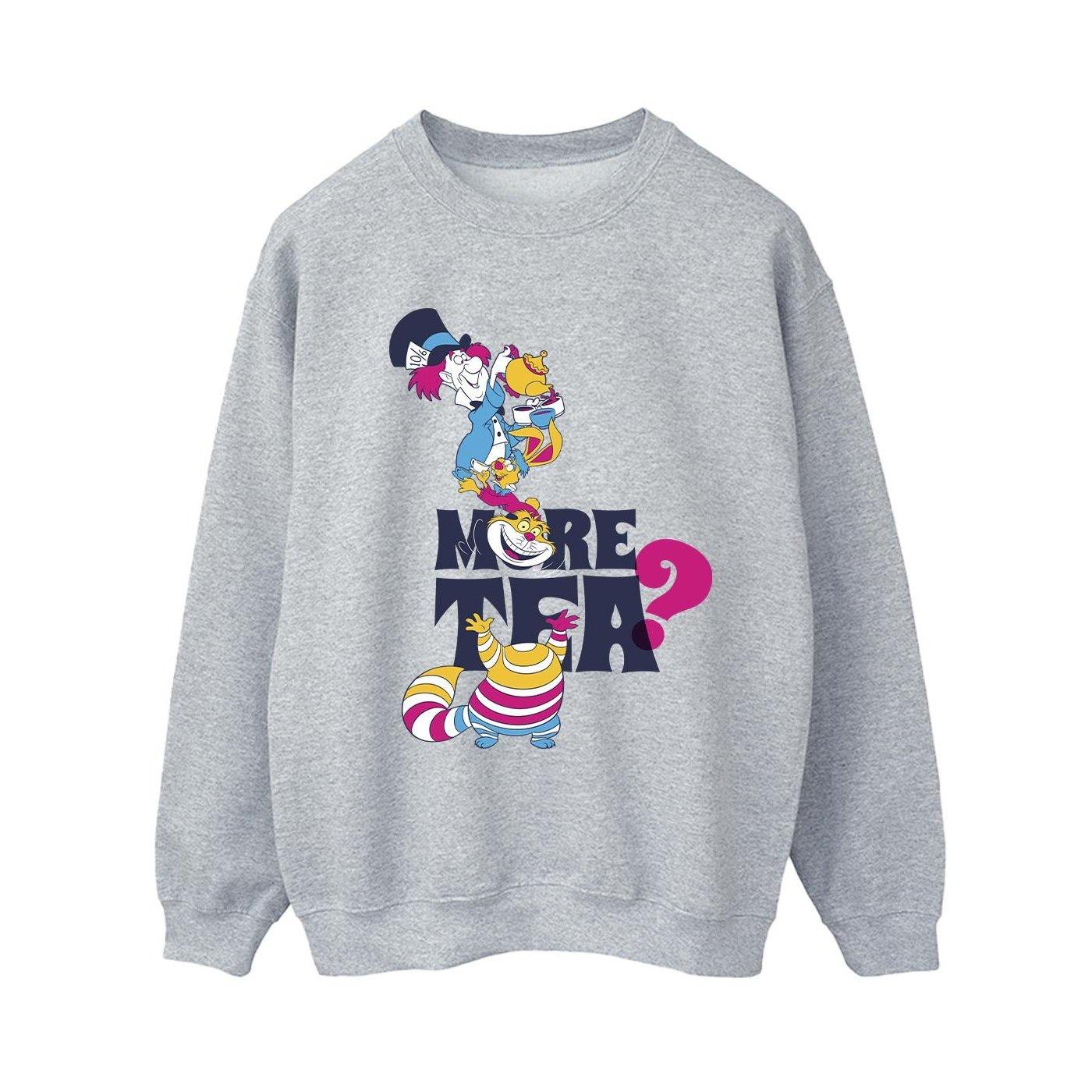 Image of Alice In Wonderland More Tea Sweatshirt Damen Grau L
