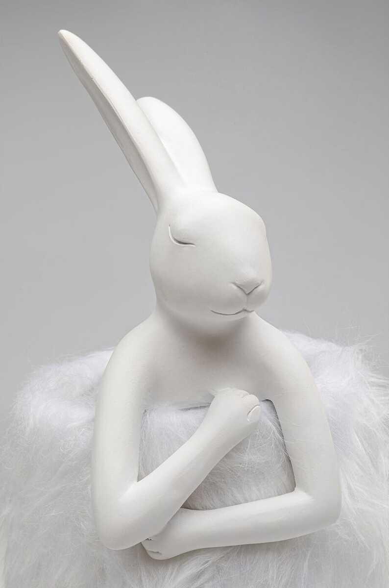 KARE Design Tischleuchte Animal Rabbit Fur weiss silber 50  