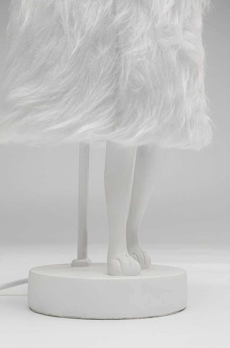 KARE Design Tischleuchte Animal Rabbit Fur weiss silber 50  